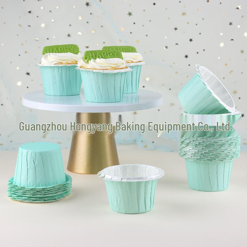 Blue High-Temp Resistant Lace Cupcake Cups for Baking and Dessert Trays