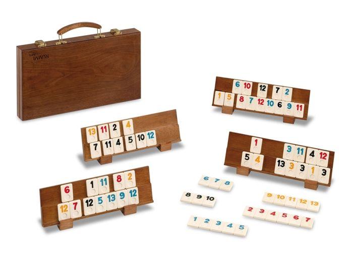 Gioco di Ramino - CAYRO - Valigetta di Rummi classica in legno - Multicolore - Beige - 3 anni e più chiaro