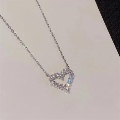 Damenmode Halskette für Diamant-Halsbandkette Herzhalskette Schlüsselbeinkette