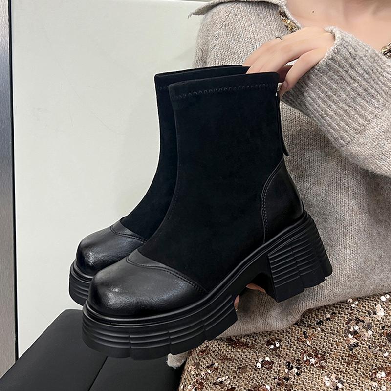 Ankle Boots for Women Sexy High Heels Fashion Shoes Winter Chunky Woman Boots  Pumps Elegant Dress Zip Chelsea Boots Mujer
