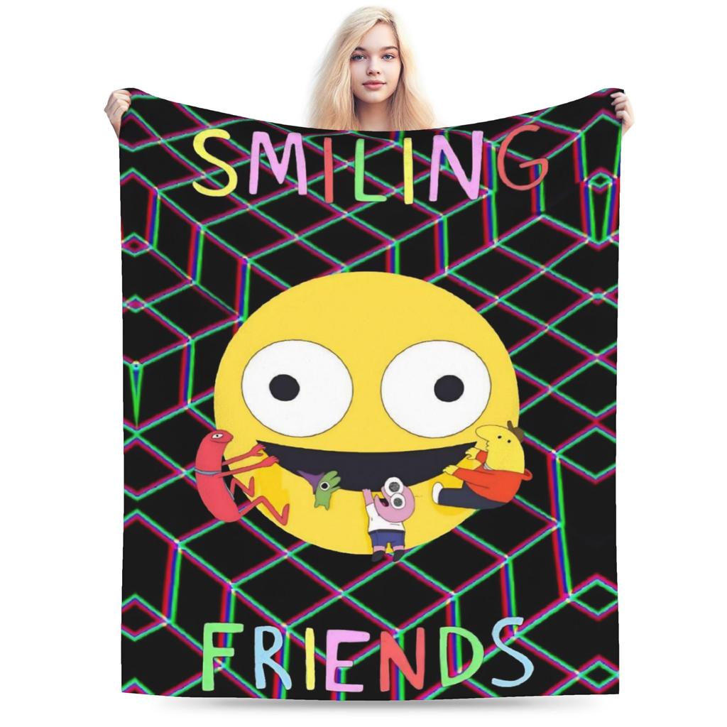 glep smiling friends Gift Blanket For Men Women Warm Cozy Fluffy  Throw Blankets for Bed 50x60 Inches Multiple Sizes