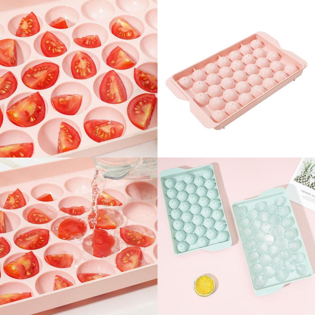 Vielseitige Runde Eiswürfelschale mit Deckel Lebensmittelgeeignete Kunststoffform für Erfrischungsgetränke