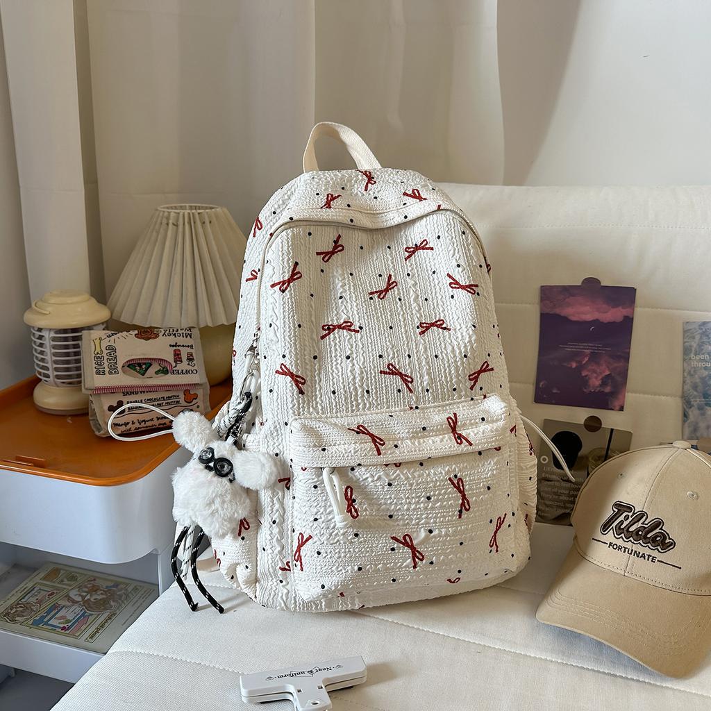 Schoolbag Fashion Printed Backpack Junior High School School Bag Women's High Value ins Wind Large Capacity Commuter Light Casual Backpack