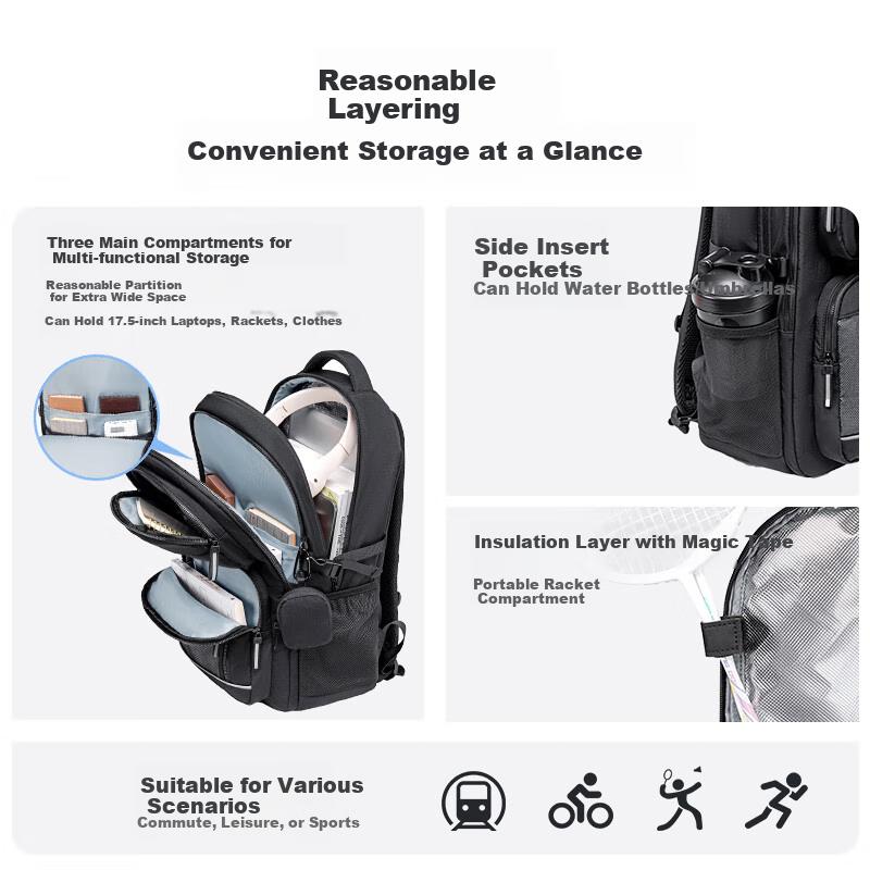 JD Jingzao MAX High Capacity Middle and High School Student Backpack Spine Protection Load Reduction