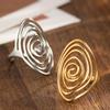 Retro Geometric Spiral Swirl Open Ring Stainless Steel Gold Color Trendy Finger Rings Minimalist Jewelry Gift Wholesale