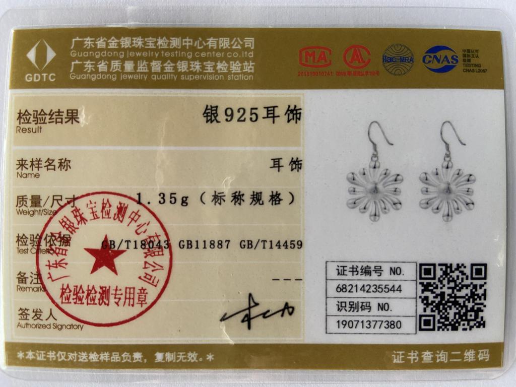 925 Sterling Silber Schneeflocken Anhänger Ohrringe Hochzeitsschmuck