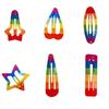 Sweet Style Multi-shape Hair Barrettes Rainbow Color Design Hair Clip Non-slip