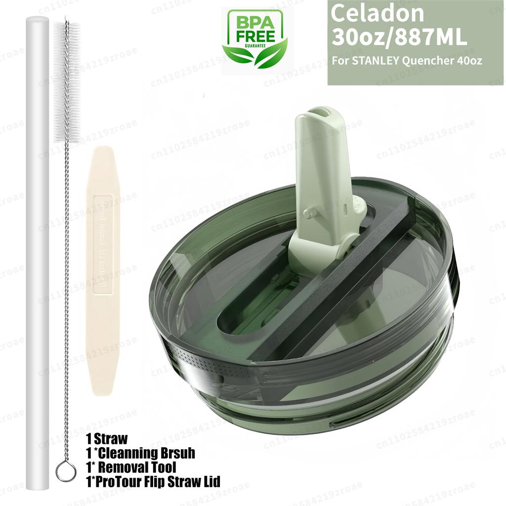 30oz Flip Straw Lid for Stanley Quencher H2.0 Tumbler Leak Proof Lid Replacement No Spill Cover for Stanley Cup Accessories