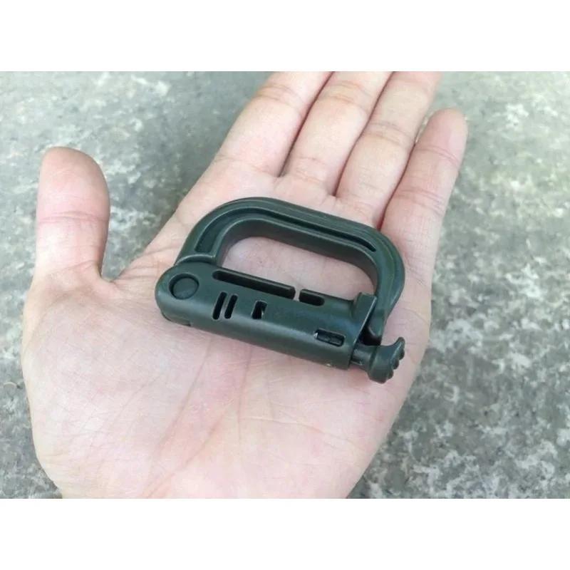 3PCS Carabiner D Locking Ring Plastic Clip Snap Type Ring Buckle Carabiner Keychain ITW Fastener Random Color