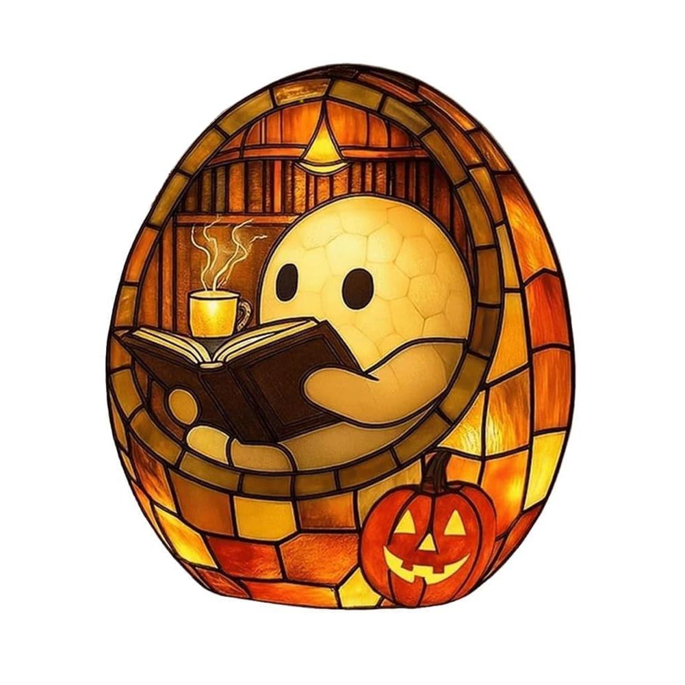 

Halloween Ghost Reading Book Night Light Cute Retro Bookish Aesthetic Lamp Ghost Reader LED Light Nightlight Gift Halloween Deco