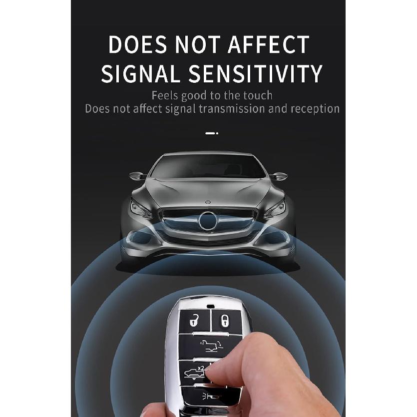 SANRILY Weiche TPU 6-Tasten Schlüsselanhängerhülle für Dodge Ram 1500 2019-2022 Vollschutz Keyless Smart Key Hülle mit Schlüsselring Blau
