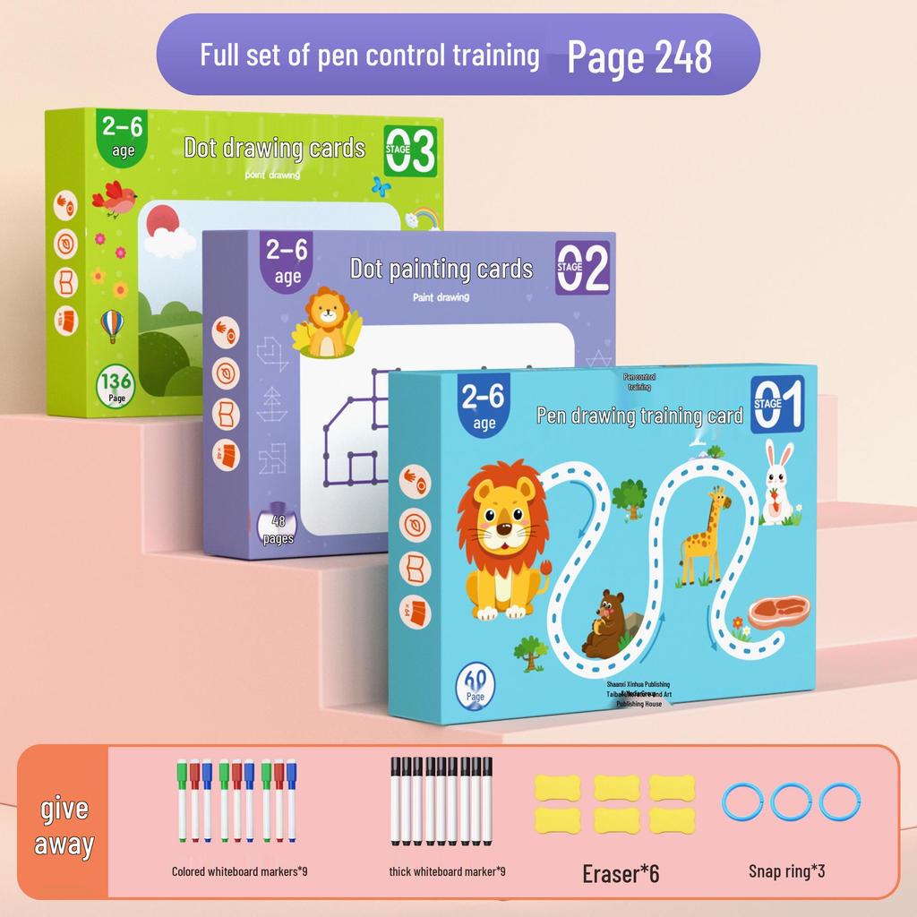 Children's Erasable Pen Practice and Concentration Training Cards for Early Education and Enlightenment