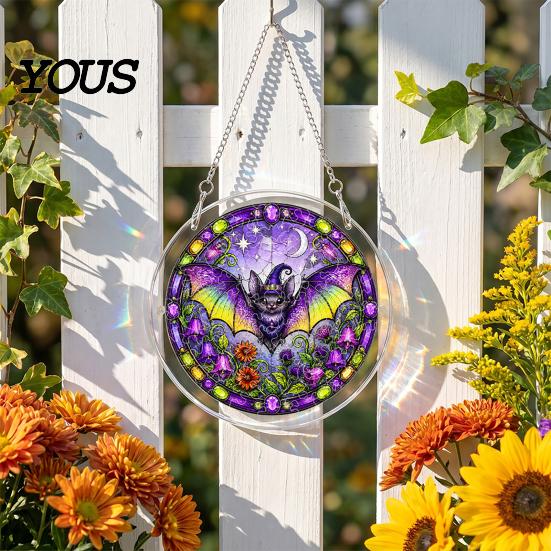 Halloween Party Decor Acrylic Puzzle Suncatcher, 7.87 Inch Sun Catcher Window Suncatcher Hanging Ornament, Ideal for Gifting and Home Festive