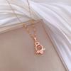 Angel Smart Light Luxury Temperament Gorgeous Full Diamond Necklace Female Versatile Collarbone Chain Titanium Steel Chain
