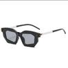  Polygon Women Double Color Sunglasses Fashion Clear Lens Glasses Frame Men Punk Rivets Unique Sun Glasses UV400