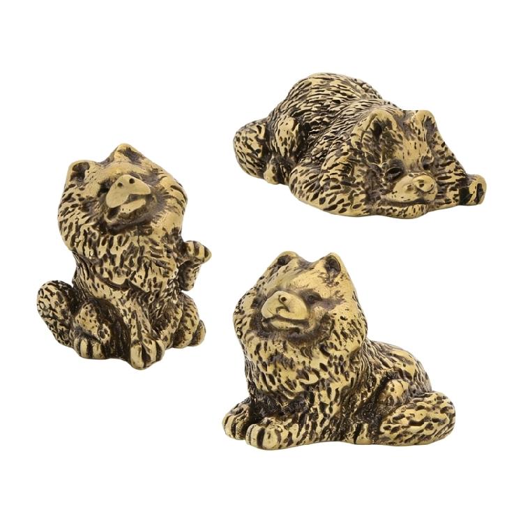 Metal Animal Statues Dog Figurines Sculptures Collectible Table Ornament Centerpieces for Living Room Bedroom Decors