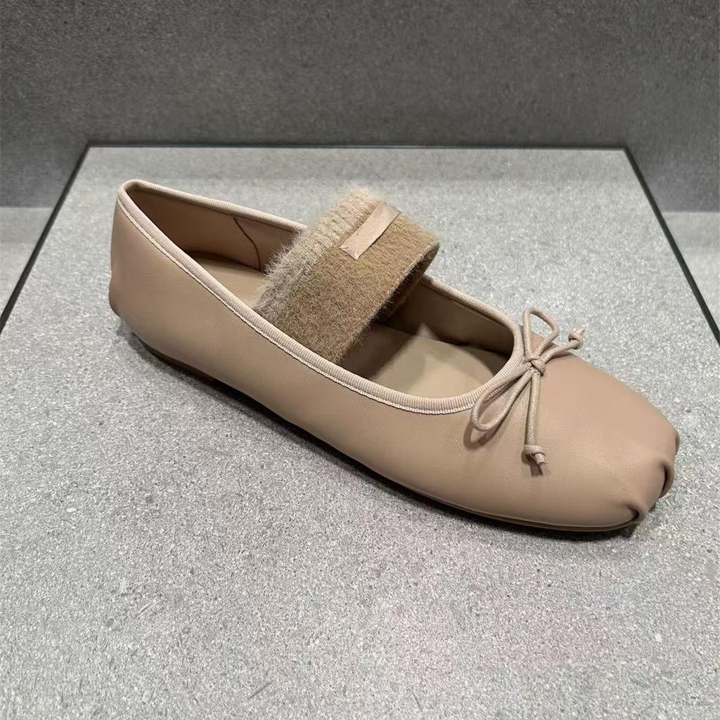 Flat-bottomed bow Mary Jane ballet shoes, new elastic casual versatile niche women's shoes in autumn 2025