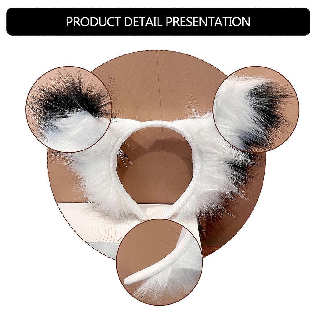 Anime Cosplay Props Beast Dog Hair Hoop Furry Wolf Hair Styling for  Con Headband Wolf Animal Carnivals  White