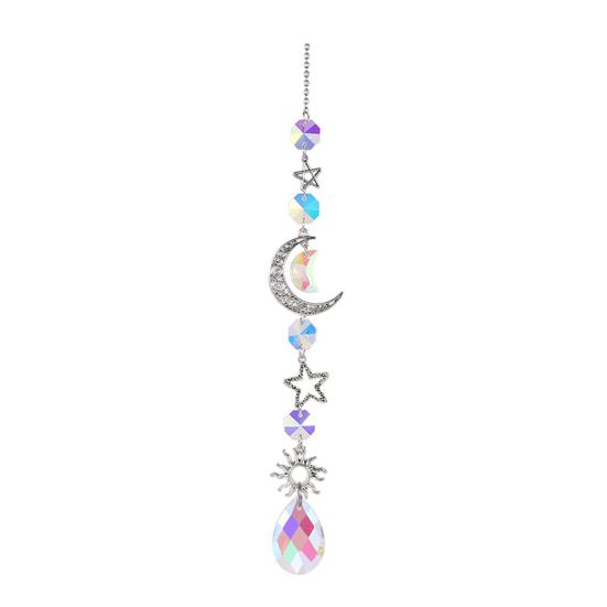 Stars Moon Sun Catcher Hanging Planets Ornament Prismatic Sun Catcher Rainbow Maker for Outdoor Garden Home Wall Decoration