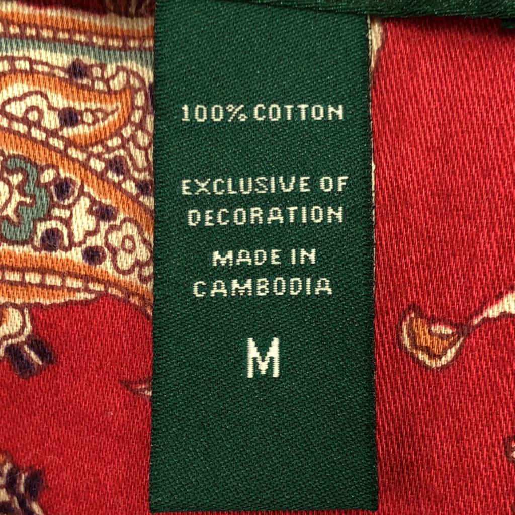 Lauren Ralph Lauren Paisley Pattern Logo Embroidery Long Sleeve Cotton Shirt Women Used