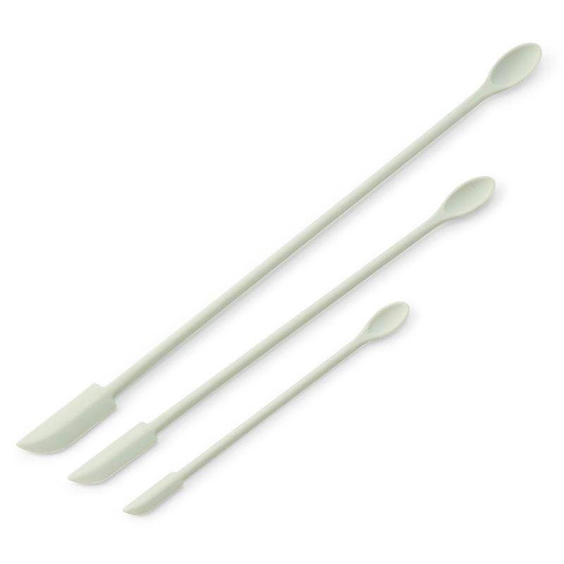 3pcs Flexible Silicone Double Scraper Lengthened Mini Soft Pot Cake Cream Jam Spatula Makeup Spatula Butter Knife Kitchen Gadgets