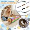 Túnel para Gatos com Orelhas de Gato, Tubo Interativo para Gatos com Bola Suspensa, Brinquedo para Gatos Auto-Brincável com Som de Amassar para Gatos de Interior, Gatinhos, Filhotes, Coelhos