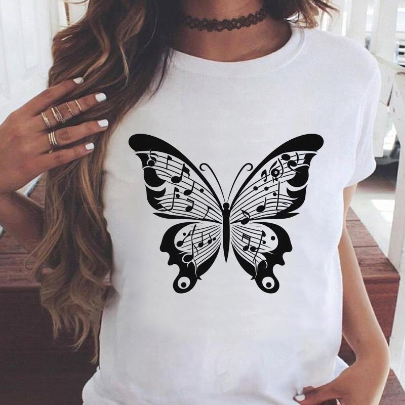 (Asian Size) trend watercolor flower style Graphic Tee Female Casual  Fashion T Clothing Women's Top Print Short Sleeve T-shirts