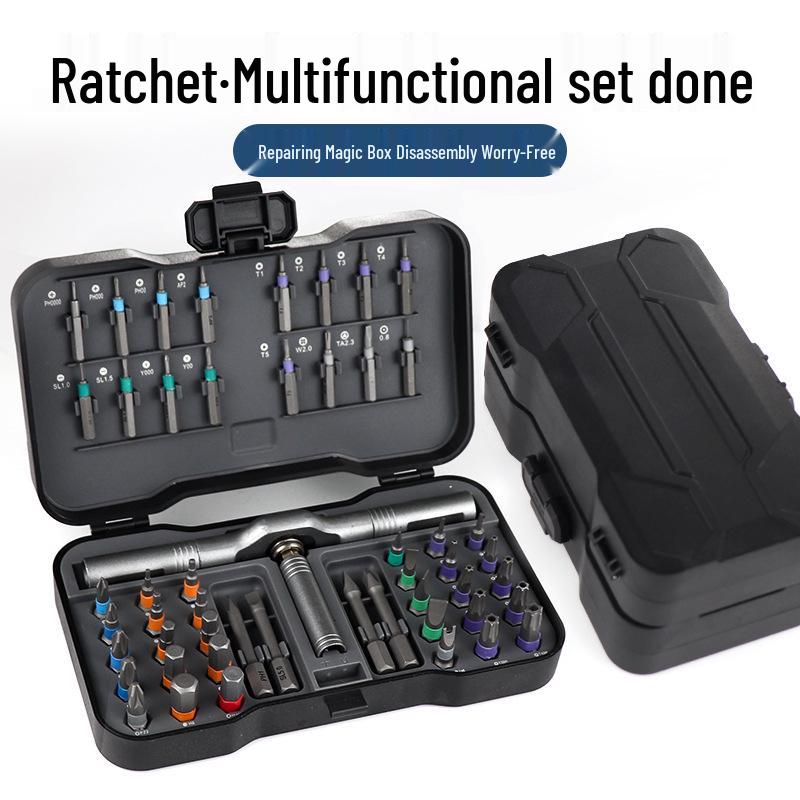 50-in-1 Multi-functional Ratchet Screwdriver Set with S2 Steel High Hardness Bits