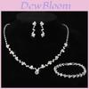 Bridal Jewelry Set With Alloy Water Drill Crystal Pendant For Wedding Bride Gift