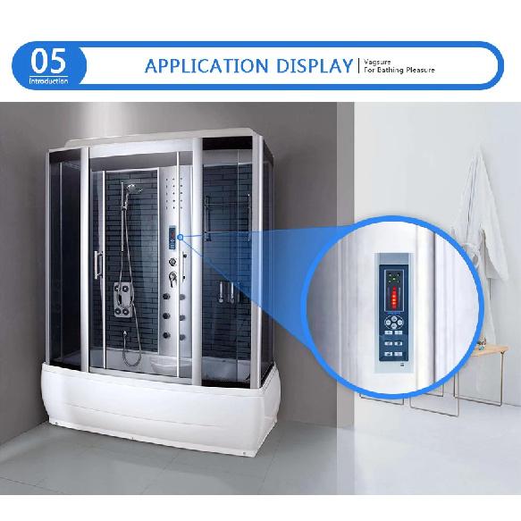 Size 20*6.5cm Digital Shower FM Radio Fan Speaker Freehand Computer Control Panel Shower Room Cabin Accessories