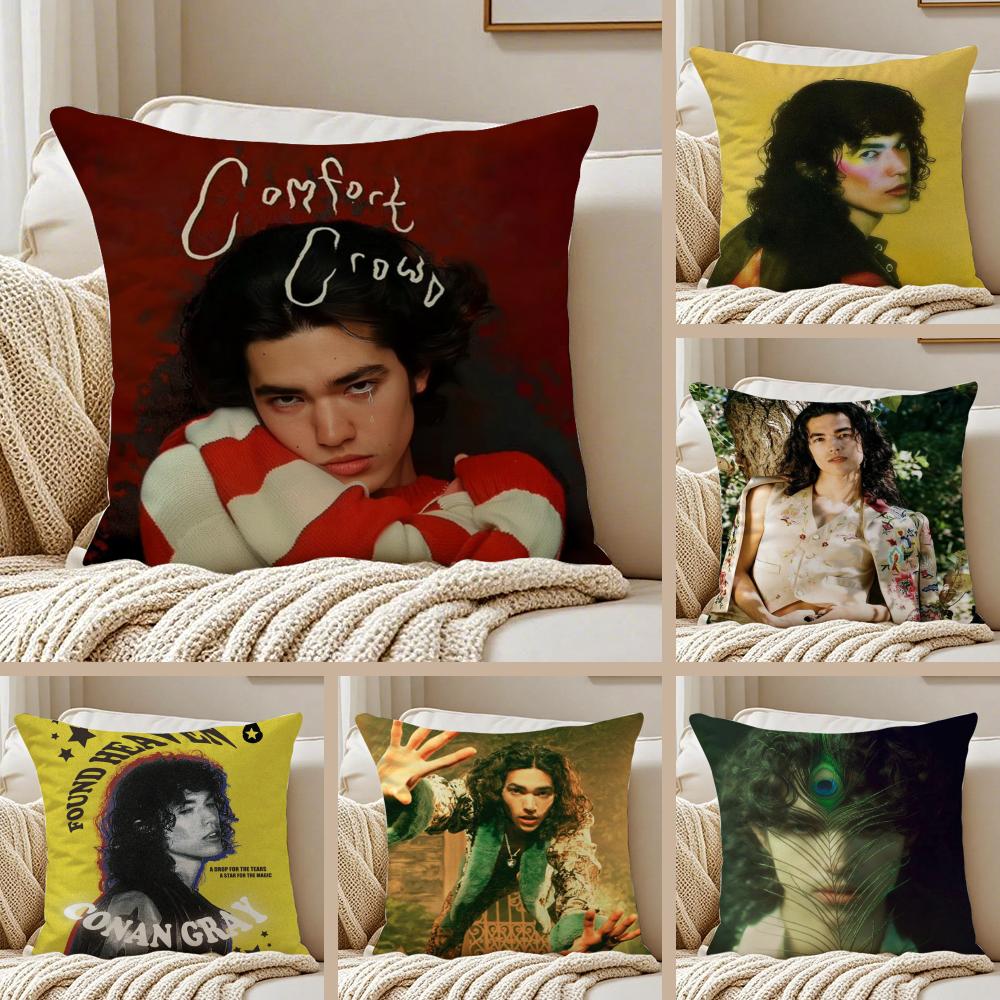 Conan Gray Holidays Cushion Cover Silky Short Plush DoubleSided Printed Pillow Case for Sofa All Seasons Home Decor Gift