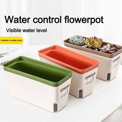 Indoor Flower Planter Box Flower Pot Rectangular Self Watering Plant Pot Hydroponics Planter