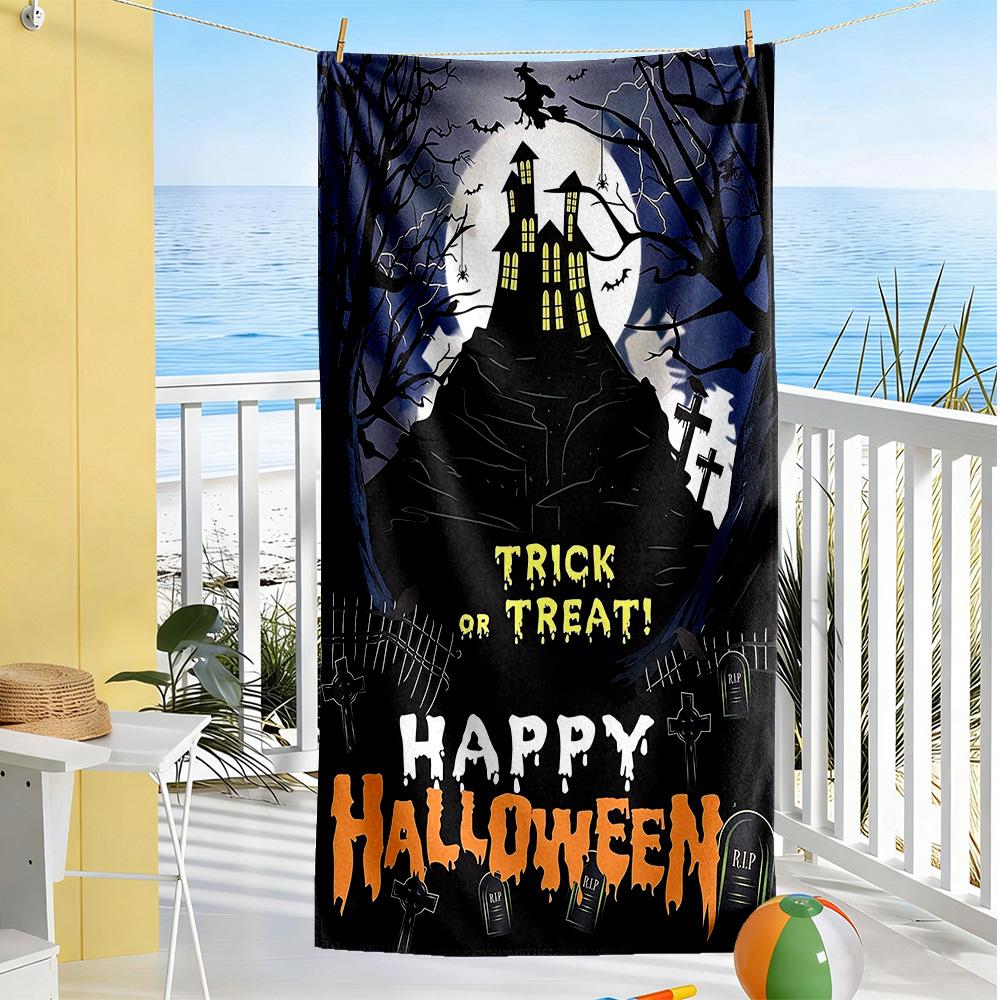 Halloween Beach Towel Super Soft & Absorbent Comfortable Lightweight Suitable for Swimming, Gym, Camping, Yoga Vacation