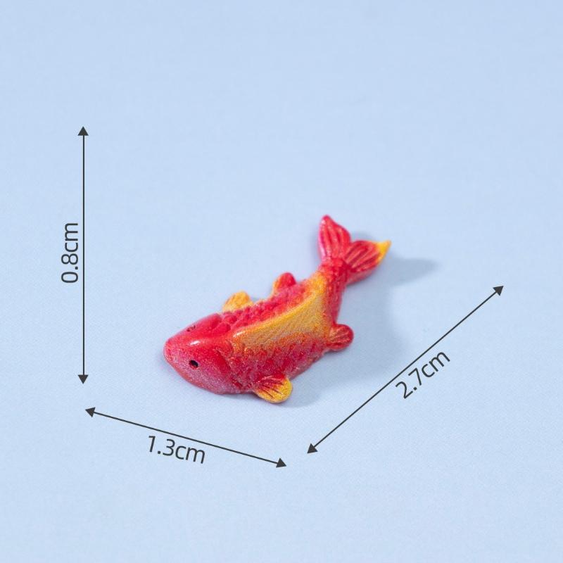 Mini-Harz-Koi-Fisch-Figuren Lebendige Mehrfarbige Lotus-Ornamente Korrosionsbeständig für Aquarium-Fischbecken Bonsai-Landschaftsgestaltung Dekor