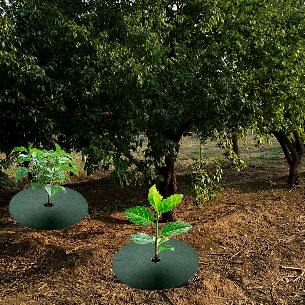 Weed Control Cloth Moisture Retention & Root Ventilation Degradable Round Color Weeds Fabric Gr H8A0