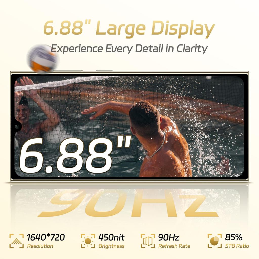 Oukitel C61 Cellulare Sbloccato - Android 15, Smartphone con Display da 6,88", 16GB+128GB/1TB, Telefono con Batteria da 5150mAh, Fotocamera da 13MP, Telefoni Cellulari 4G Dual SIM