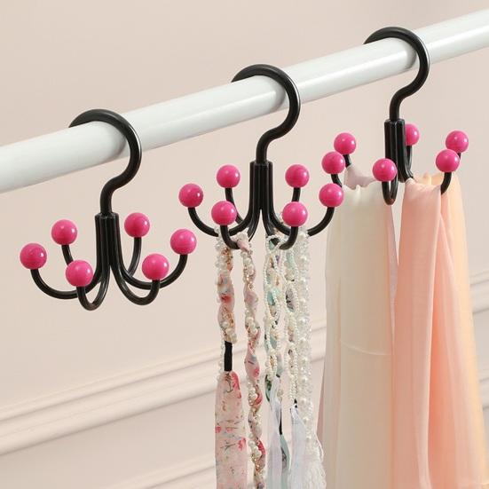 Hook with Six-claw Design Space Saving Hangers No-Punch Durable Load-bearing Hook for Kitchen Bathroom Bedroom