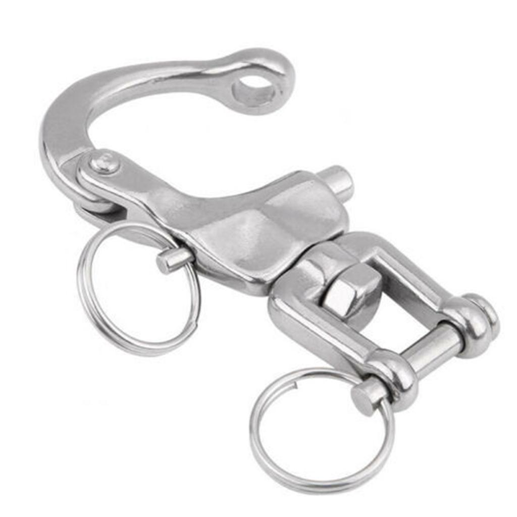 Stainless Steel Buckle Hook Spring Shackle for Marine Yachts Water Sports Use with Antirust Properties Secure Attachment
