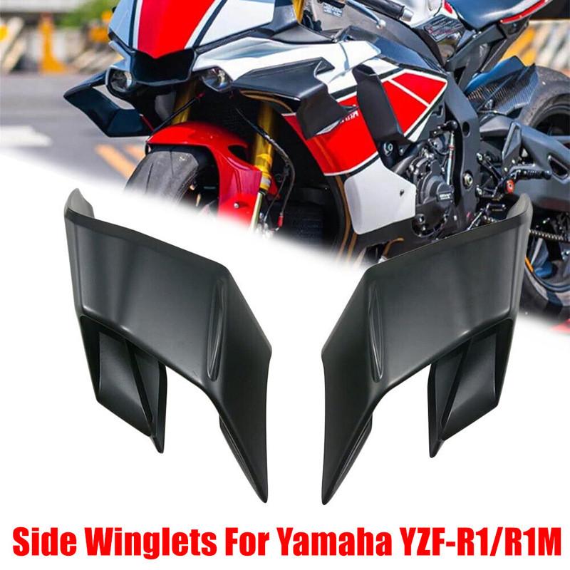 For Yamaha YZF R1 R1M 2015-2023 2024 Motorcycle Winglet Aerodynamic Wing Kit Spoiler Black Moto Fairing Side Winglets Left Right