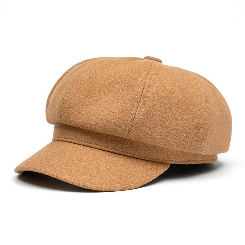 Женская теплая восьмиугольная кепка осень-зима клетчатый берет кепка Paintess кепка весна-осень кепка Newsboy хаки