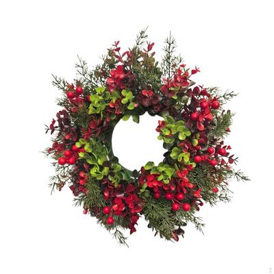 Corona de Navidad para Puerta 14.96 pulgadas Guirnalda con Racimos Rojos para Pared