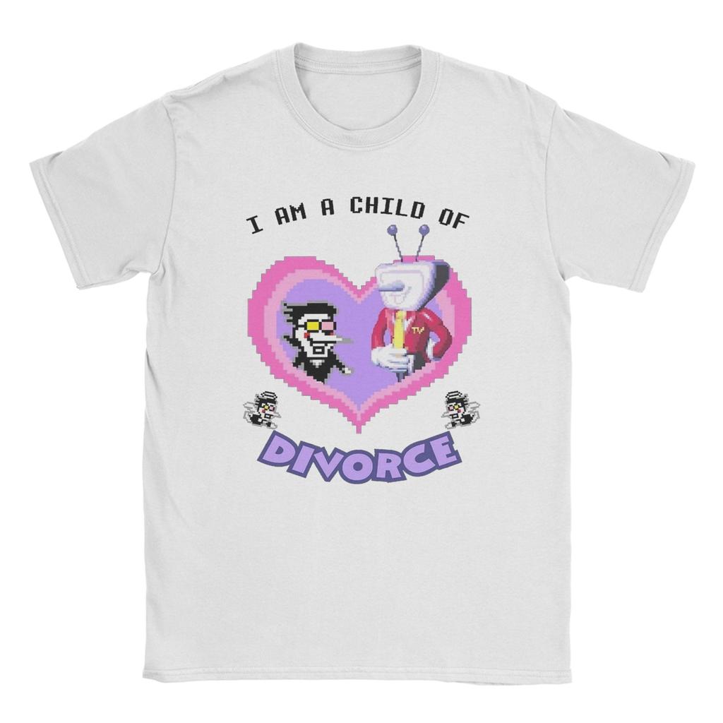 Men Women Spamton and Tenna Child of Divorce Deltarune Game T Shirt Cotton Graphic Printing Tee Shirts Clothing Outfits Tops
