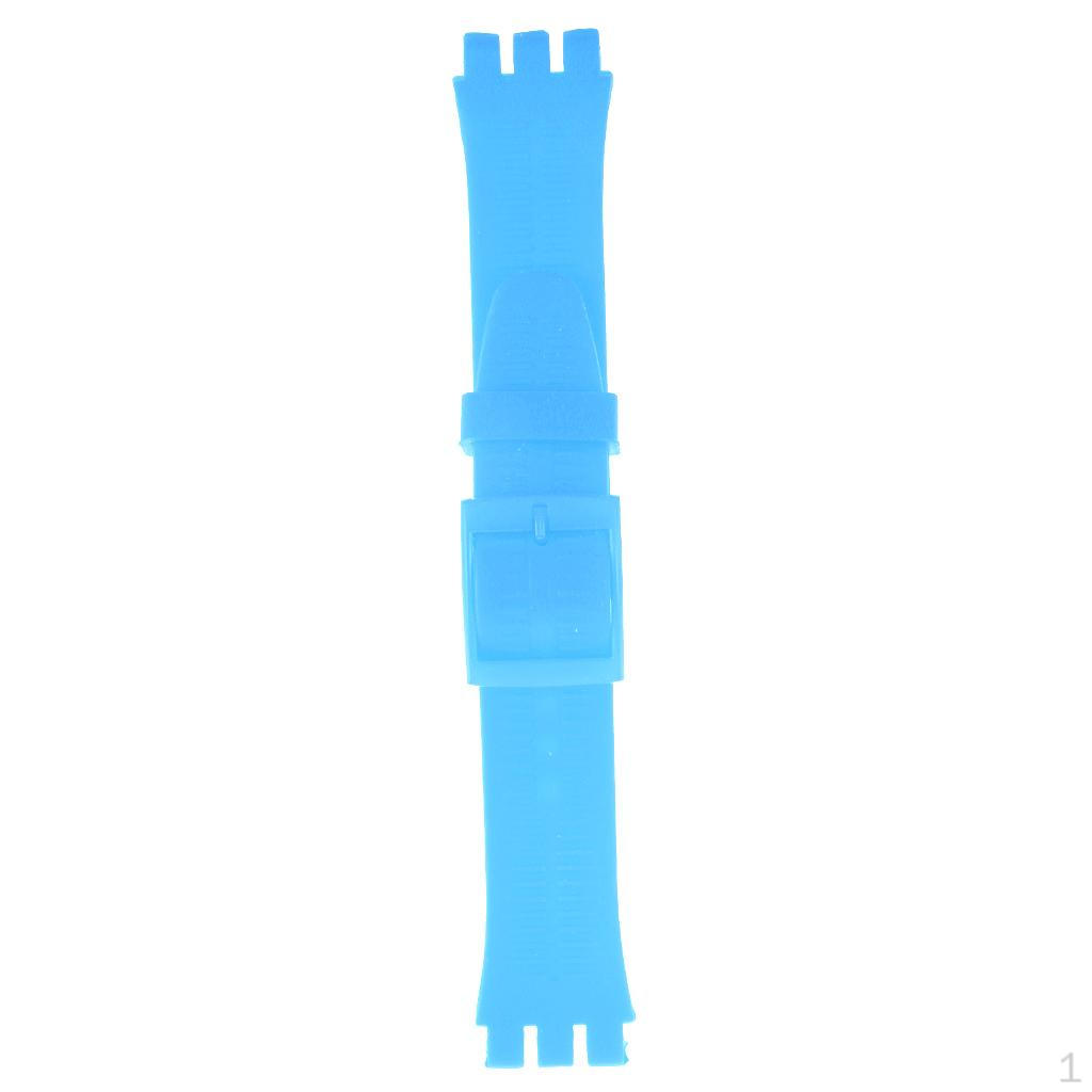 

Compatible with Watchband 19mm ,Soft Silicone Replacement for Men Women Light Blue