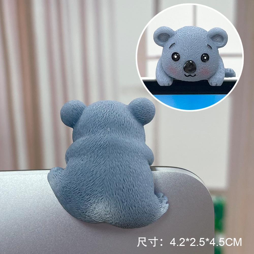 Monitor Decoration Cute Cartoon Animal Car Ornament Auto Interior Dashboard Computer Monitor Screen Accessories For Gifts