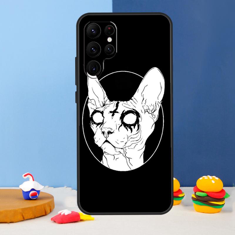 Sphynx Cat Phone Case For Samsung Galaxy S25 S24 Ultra S9 S10 S20 S22 S21 S23 Plus S24 FE Cover Coque