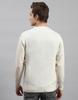 MONTE CARLO Mens Cream Solid V Neck Pullover