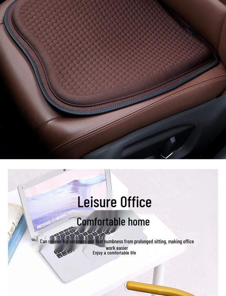 Vier-Jahreszeiten Rutschfestes Eis-Seide Gel Autositzkissen - Atmungsaktiv & Bequem für Zuhause, Büro und lange Fahrten