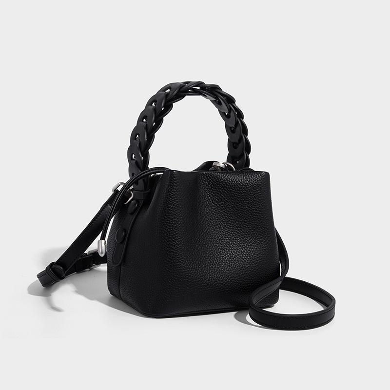 VIA ROMA Bucket Bag Zomer Single-shoulder Crossbody Tas Niche Commuter Handtas voor Vrouwen zwart