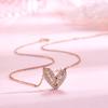 Romantic Heart Love Necklace Female Niche Light Luxury Temperament Versatile Ins Style Love Flash Diamond Necklace Quality