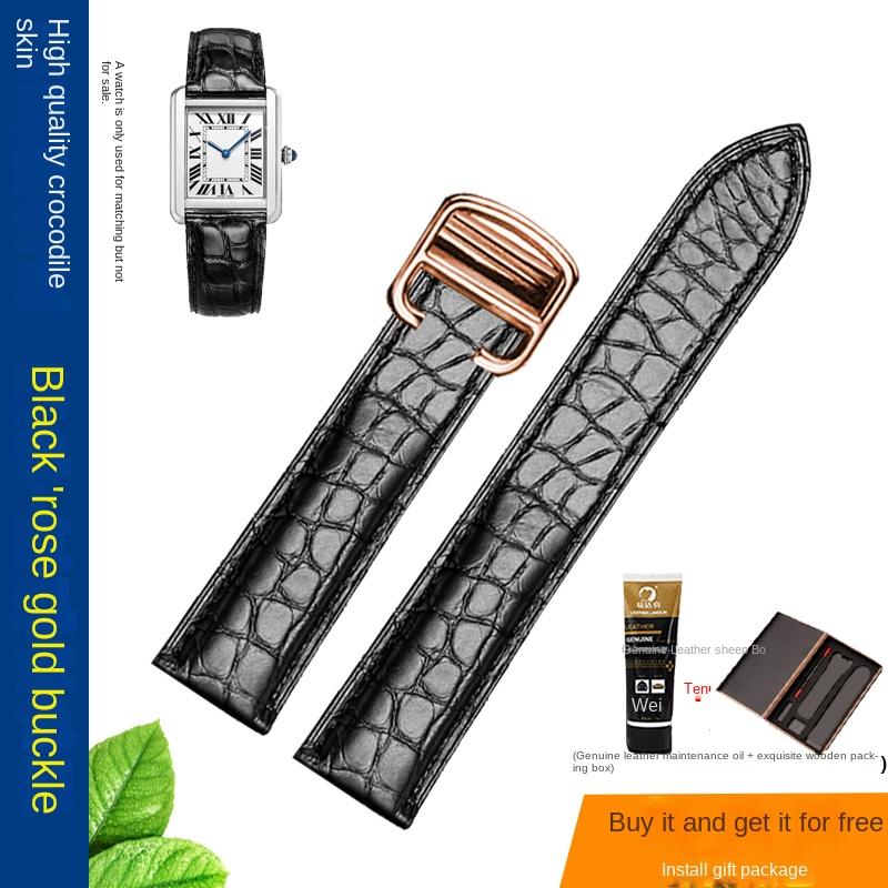 18 20 22 23 24 25 mm Vysoce kvalitní řemínek na hodinky z pravé krokodýlí kůže pro Cartier Tank London Solo kožený řemínek na hodinky pánský dámský